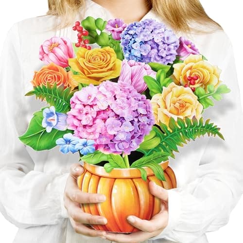 Airpark Paper Flower Pop Up Cards,12'' Nobility Hydrangeas Rose, Paper Flowers 3D Greeting Cards with Blank Note Card & Envelope for Birthday, Annivesary, Thank You Cards for Girsl Women - Image 1