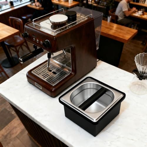 LOK LOKDS Coffee Knock Box Espresso Accessories, Stainless Steel Coffee Grounds Container, Coffee Puck Knock Box for Espresso Machine Accessories (7.28 x 6.8 x 4.25 in) - Thumbnail 4