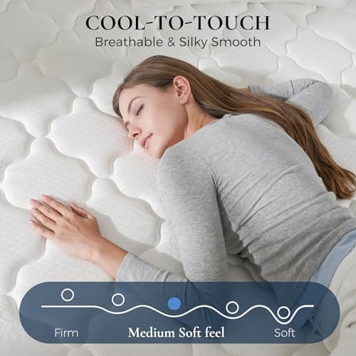 BinwinQ 12 Inch Queen Mattress in a Box,Plush Hybrid Cooling Gel Memory Foam & Pocketed Coils, CertiPUR-US Certified, Pressure Relief, Motion Isolation - Thumbnail 6