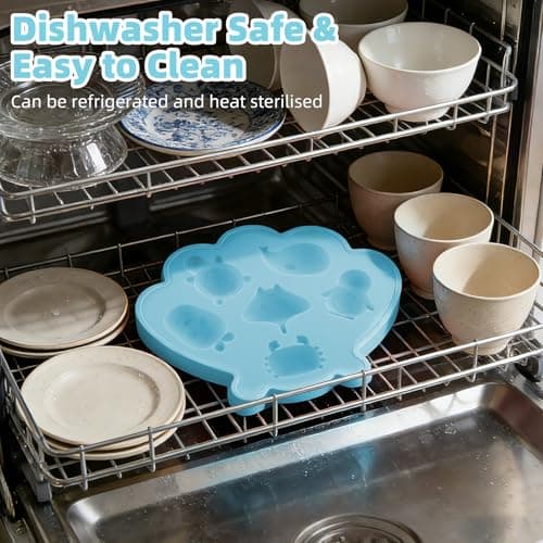 Fu Store Ice Cube Tray Shell Silicone Ice Cube Trays with Cute Marine Life Shapes Cubes Easy to Release Perfect for Freezer Home, Kitchen, Drinks, Cocktail, Coffee, Chocolate Mold (Blue) - Thumbnail 6
