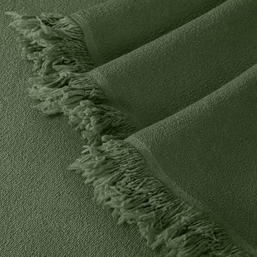 TAOCOCO Couch Covers for Pets Heavy Duty Couch Cover for 2 Cushion Couch Sectional Sofa Covers Durable Throw Couch Cover for Dogs, Kids, Washable Sofa Slipcovers with Tassels (71''x118'' Forest Green) - Thumbnail 2