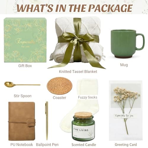 Banigic Get Well Soon Gift Baskets for Women Self Care Gifts, Sympathy Gifts After Surgery Thinking of You Gifts, White Bed Blankets Inspirational Birthday Gift for Mom Wife Sister Friends - Thumbnail 5
