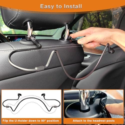 Cowboy Hat Rack Holder for Truck Car Hat Stand for Travel - Keep Hat in Shape, V-Shape Anti-Flip Grip Design for Automotive Roadtrip Hats Organizer for Men Women - Thumbnail 4