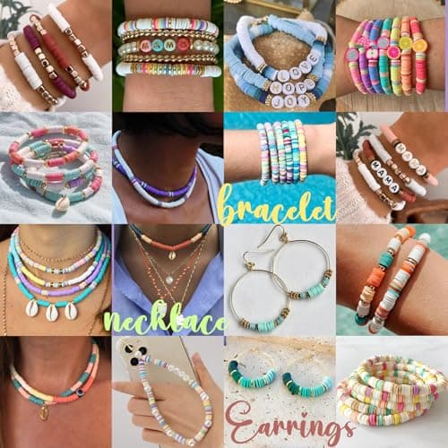 Sunlode 30,000Pcs Clay Beads Bracelets Making Kit, Beads for Bracelets 6 Boxes Bead for Jewelry Making Kit Friendship Bracelet Gifts Trendy Stuff Letter Bead Craft Adult - Thumbnail 4