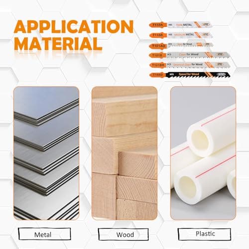 30PCS T Shank Jigsaw Blades Set - BGTEC HCS/HSS Jig Saw Blades for Wood, Plastic and Metal Cutting(T118A,T118B,T101AO,T101B,T101BR,T144D) - Thumbnail 4