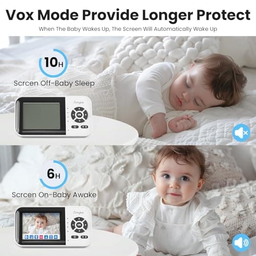 Simyke Smart Baby Monitor with 2 Cameras and Audio,App,Long Range,Night Vision,Temperature Sensor,2 Way Talk, Feeding Clock and lullabies,Home Use - Thumbnail 5