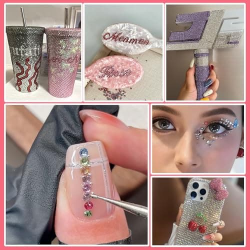 32000Pcs Resin Rhinestones for Bedazzling Kit, 42 Color 3mm Flatback Gems for Crafting Diamond Art with 3Pcs 10ml Jewelry Glue & Tools for Nail Book Painting Accessories - Thumbnail 6