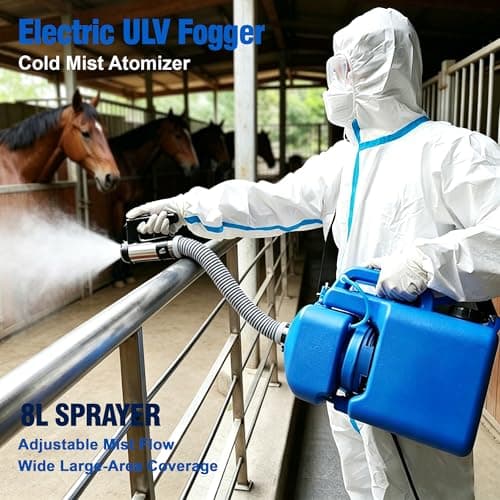 PAKUNDAS Electric ULV Fogger Sprayer, 8L/2.1Gal 1200W Portable Cold Mist Atomizer with Adjustable Flow Rate, 25-39Ft Spray Range for Home Garden Farm Indoor Outdoor - Thumbnail 4