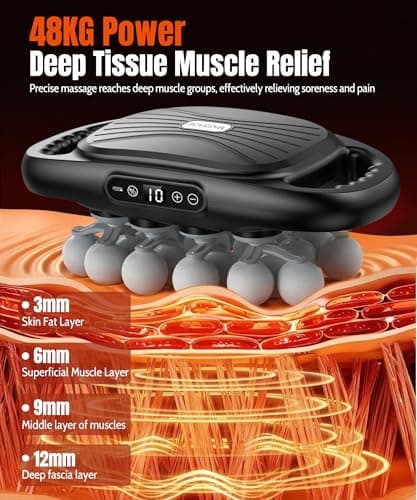 Ziumrw Deep Tissue Massage Gun with 20 Massage Heads, Percussion Muscle Massager for Back Neck Shoulder, 9 Modes & 9 Speeds, USB-C Rechargeable Handheld Massager - Thumbnail 2