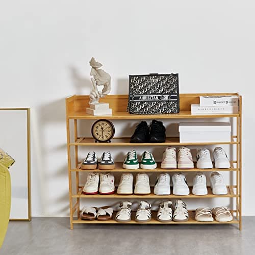 latifolia Bamboo Shoe Rack, 5-Tier Shoe Rack Organizer for Entryway, Living Room(Nature, 31.4''L) - Thumbnail 2