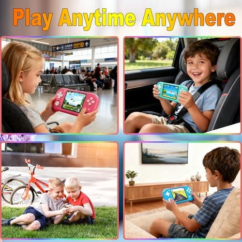 Beijue Handheld Game for Kids with 3.5'' IPS Screen 139 Preloaded 32 Bit Electronic Video Games, Portable Rechargeable Gaming Player Toy for Boys Girls Seniors Gift (Bay Blue) - Thumbnail 6