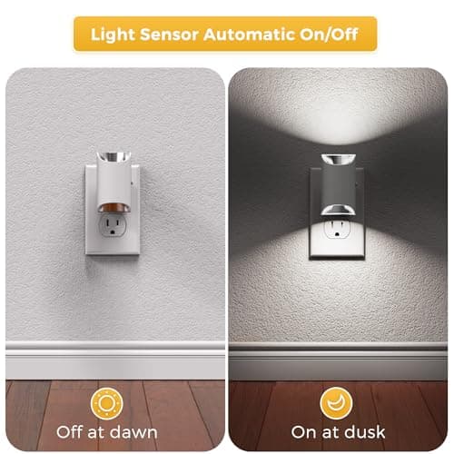 L LOHAS LED Night Light, Night Lights Plug into Wall, 5000K Daylight White, Dimmable Night Light 0-100LM with Light Sensor, Plug in Night Light for Hallway Bathroom Kitchen, 2 Pack - Thumbnail 3
