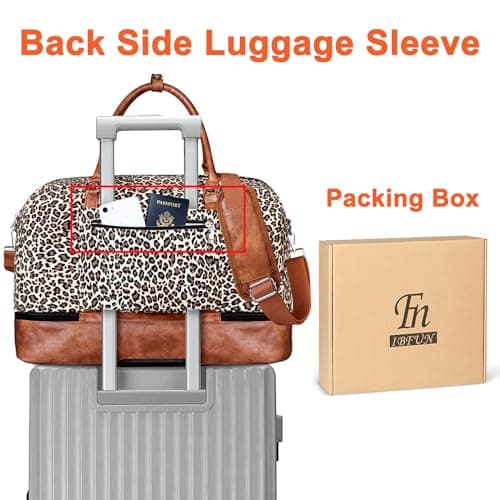 IBFUN Weekender Bags for Women, 21" Weekender Travel Bag, Travel Duffle Bag with Shoe Compartment Carry on Overnight Duffel Bag for Weekend Travel Business Trip - Thumbnail 6