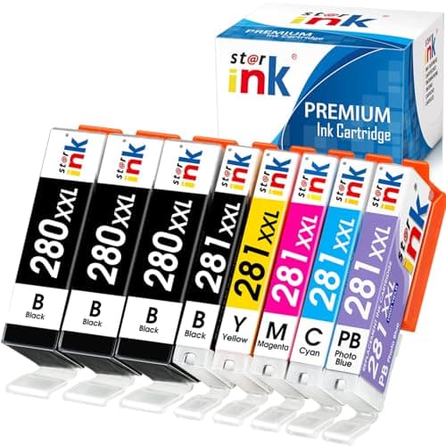 280XXL 281XXL Replacement for Canon 280 281 Ink Cartridges Compatible for Canon TS8320 TS8222 TS8300 TR8620a TS9120 TS8120 TR8520 TR7520 TS6220 Printer(3PGBK/BK/C/M/Y/PB) 8-Pack - Image 1