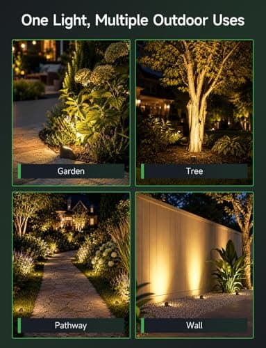 Varmtalys Low Voltage Landscape Well Lights Outdoor, LED In-Ground Lights Warm White 3000K, 12V IP67 Waterproof Aluminum ORB Single-Side Lighting for Trees & Fences, 6 Pack - Thumbnail 5