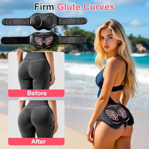 Booty Trainer for Women, Butt Lifting Machine Glute Muscle Stimulator, 8 Modes & 20-Level Intensity Muscle Toner Stimulator Adjustable Abs Stimulator, Home Workout Equipment with Extension Strap - Thumbnail 3