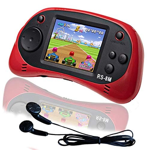 EASEGMER 16 Bit Kids Handheld Games Built-in 220 HD Video Games, 2.5 Inch Portable Game Player with Headphones - Best Travel Electronic Toys for Kids Age 3-10 Years Old Children (Red)