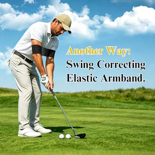Golf Training Aid Ball and Armband, Golf Swing Trainer for Consistent Precise Swing, Fix Slicing, Scooping Chicken Wing, Golf Training Tool with Armband, Adjustable Lanyard, Storage Bag Golfer- Yellow - Thumbnail 4