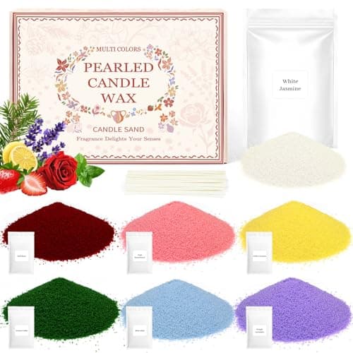 STRN Pearled Candle Sand Wax with 20 Wicks, 7 Scented Candle Beads, Candle Refill Kit, Home Fragrance Decoration for Candle Making DIY, Wedding Party - Image 1