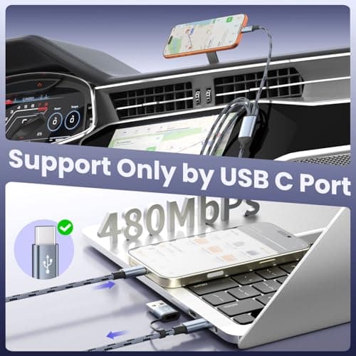 Fristing 4 in 2 Multi Charger Cable, USB A/C Charging Cables for Multiple Devices with Dual Type-C/IP/Micro, Universal Phone Multiple Charger Cord with iPhone17-8/Android/Car (2Packs 5FT) - Thumbnail 4