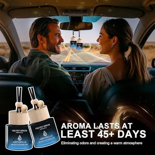 Car Air Freshener Hanging 2 Pack Car Fresheners Diffuser - Amber Vanilla Car Scents Essential Oil Air Diffuser, 45+ days Long Lasting Fragrance Air Fresheners, Two 0.27 FL OZ/8ML Made in USA - Thumbnail 3