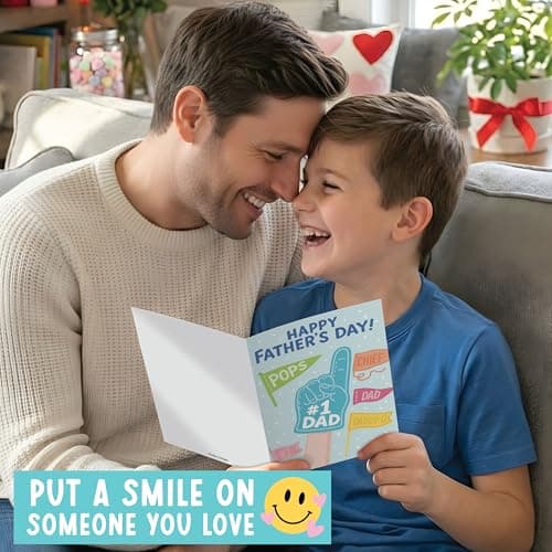 Hadley Designs Happy Father's Day Card from Son or Daughter - Fathers Day Cards from Kids, Fathers Day Card for Son Husband Brother Uncle Son-in-law or Father-in Law - Thumbnail 5