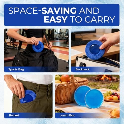 DICEVER Reusable Round Soft Gel Cold Packs for Injuries, Toddler Ice Packs for Boo Boos, Small Cold Compress Ice Pack for Relieving Knee, Ankle, Tooth, Head Soreness, Muscle Strain, 4 Packs - Thumbnail 5