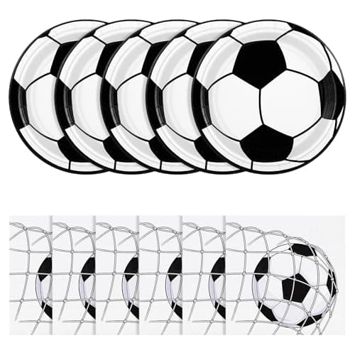 NatNarr 50 Pcs Soccer Plates and Napkins Party Decorations, 7inch Disposable Birthday Party Supplies Soccer Party Favors Sports Plates and Napkins for Sports Theme Birthday Baby Shower