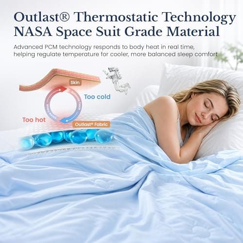 i-baby Outlast® Cooling Blanket Twin Size, Cooling Comforter with NASA-Inspired Temperature Regulation, Lightweight Summer Cool Blanket for Hot Sleepers & Night Sweats, 68"×90", Serene Blue - Thumbnail 2