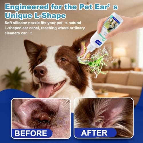 Dog Ear Cleaner Solution– Soft Nozzle Ear Treatment for Dogs & Cats, Gently Remove Dog Ear Wax & Debris, Soothe Ear Itching & inflammation, Odor Pet Ear Wash with Aloe Vera & Persimmon – 4.06 fl oz - Thumbnail 5