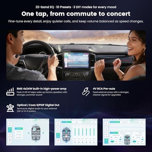 ATOTOOUT A7 10.1" QLED Android Double Din Car Stereo, 4G LTE/Wi-Fi/USB, SPDIF/DSP/4V RCA, Wireless Android Auto & CarPlay, AI DriveChat, HDMI-in/Out, GPS Tracking & Parking Monitor, S8 Gen4 - Thumbnail 6