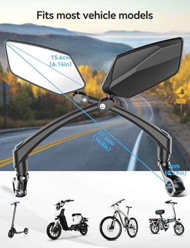 COICER E Bike Mirror Handlebar Mount, Bicycle Rearview for Handlebar - Thumbnail 3
