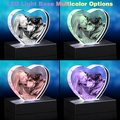 Pet Memorial Gift,3D Crystal Photo,Personalized Dog Memorial Gifts,Personalized Crystal Photo Frame,Customized Photo Gifts,Customized Animal Memorial Gift - Thumbnail 4