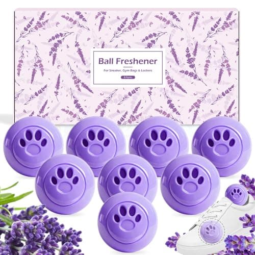 STRN Sneaker Deodorizer Balls 8 Packs Lavender Scent Shoe Odor Elimination, Scented plastic ball, Long-lasting Freshness Shoe Deodorizer for Sneakers Gym, Bags, Cars and Small Spaces - Image 1