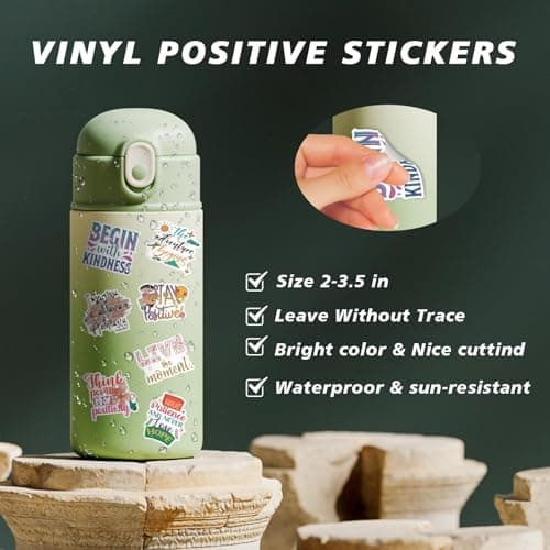 100PCS Motivational Stickers, Inspirational Words Sticker for Adults Teens, Vision Board Positive Affirmation Sticker, Water Bottle Laptop Journaling Reward Stickers for Teachers Students - Thumbnail 6