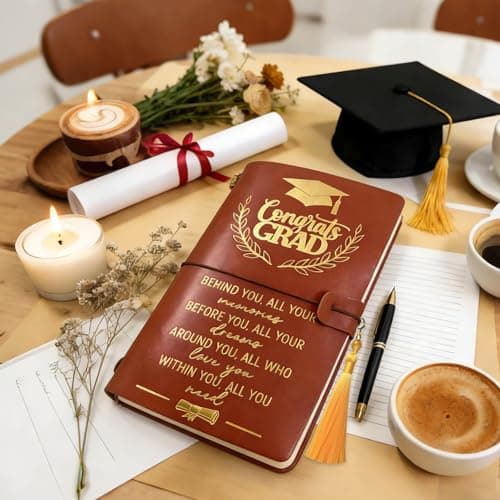 Graduation Gifts Leather Journal Notebook for Her Him, Class of 2026 Senior High School College Masters Degree Phd Nurse Inspirational Graduation Gift Ideas for Women Men Student Graduate Travel - Thumbnail 3