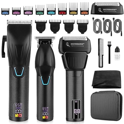 SUNNOW Professional Hair Clippers & Hair Trimmer & Foil Shaver Kit for Men, Beard Trimmer Clippers and Trimmers Set, Cordless Mens Hair Clippers for Hair Cutting, Grooming, Face, Family, Barber - Image 1
