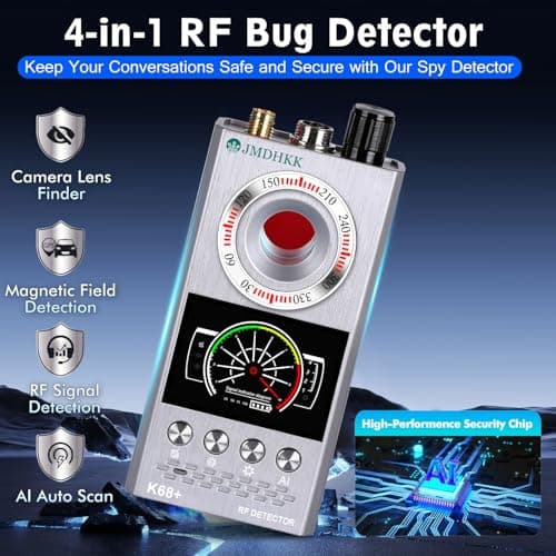 JMDHKK Hidden Camera Detector & Bug Detector – Magnetic Tracker & Wireless Signal Finder for Home, Office, Hotel, Car – Advanced Privacy Protection for Travel & Security（Silver - Thumbnail 2