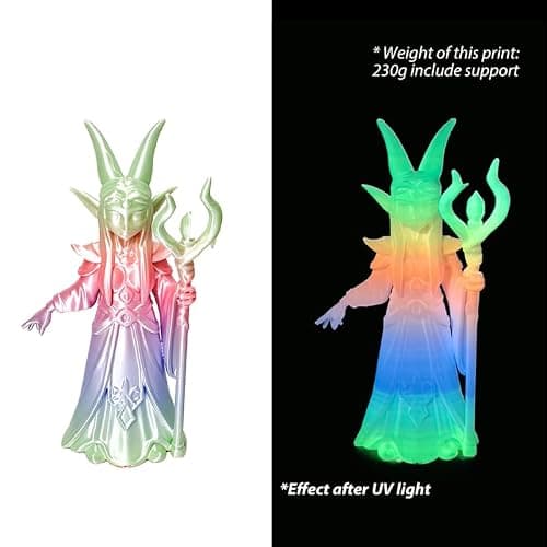 Rainbow Marshmallow Glow in The Dark 1.75mm Gradient PLA Filament with Smooth Surface, Bright Luminous Rainbow 3D Printer Filament, 1kg (2.2lbs) Plastic Spool 3D Printing PLA Filament Rod - Thumbnail 2
