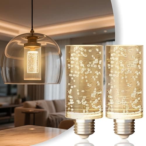 JandCase LED Bulb,5W,3000K,500LM Dimmable E26 Acrylic Bubble Bulb with Ceramic Base, Suitable for E26 Lighting Fixtures Including Chandeliers, Wall Sconces, Table Lamps, and Vanity Lights-2 Pack - Image 1