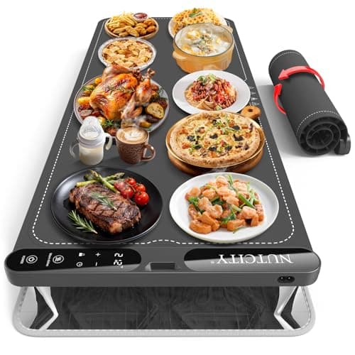 NUTCITY Warming Mat for Food Extra Large, 40" x 15" - Fast Full Surface Heating, Foldable Warming Trays for Food, Food Warming Mat with 7 Temp Settings & 8-Hour Timer for Buffets Party, Gathering - Image 1