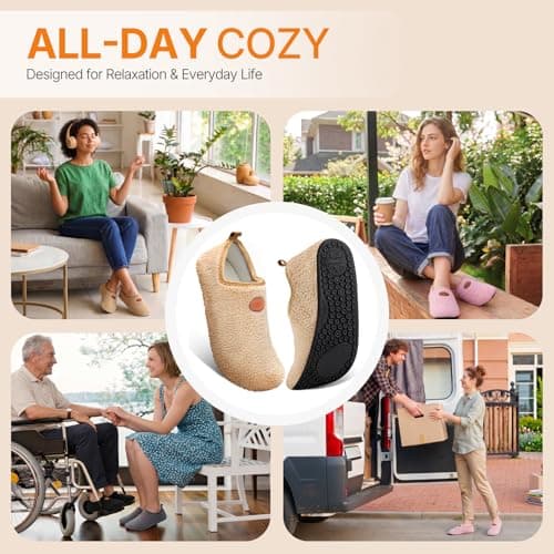 ATHMILE House Slippers for Women Men Lightweight Barefoot Slippers Non-Slip Indoor Outdoor Slipper Socks Cozy Slip-on House Shoes for Home Travel Yoga Camping Hospital Gifts for Women Men - Thumbnail 6