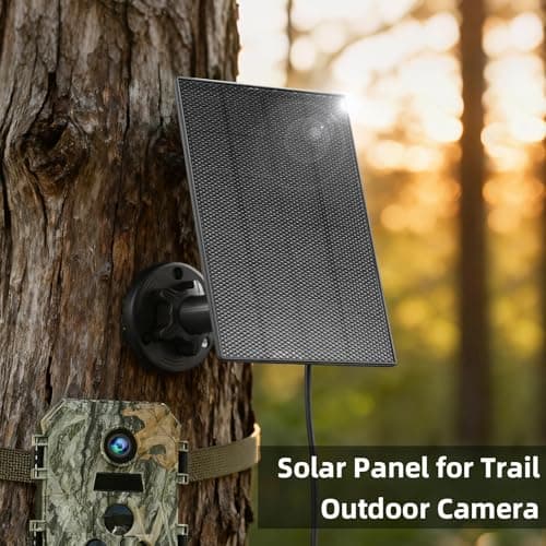 LIYVZ 3W Trail Camera Solar Panel with Built-in Battery 4000mAh, USB-C 5V & DC 6V Stable Output, 10 ft Cable & 360° Adjustable Bracket, IP65 Weatherproof, Compatible with Trail/Game Cameras - Thumbnail 4