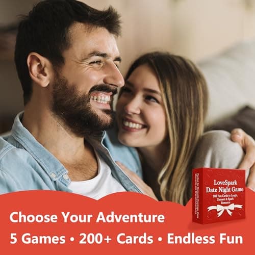 Happytalk LoveSpark 5-in-1 Date Night Game for Couples - 200+ Conversation Cards & Fun Challenges for Deep Connection | Couples Card Game for Adults with Scratch-Off Rewards | Romantic - Thumbnail 4