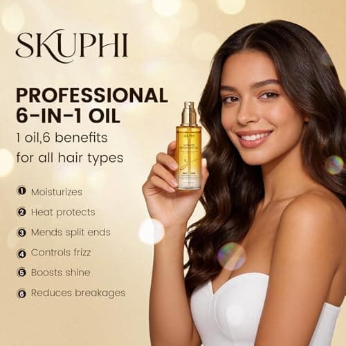 SKUPHI Hair Oil Spray Argan Oil of Morocco for Hair Healing Cold-Pressed Moroccan Argan Oil Serum Mist for Dry Damaged Frizzy Curly Hair Nourishing Treatment Heat Protector 80ml/2.7 fl.oz - Thumbnail 5