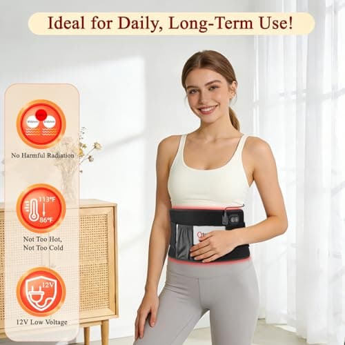 Red Light Therapy for Body, 660nm 850nm Triple Chip LED 16" Infrared Red Light Therapy Pad Belt Wrap for Neck Shoulder Stomach Waist Back Knee Muscle - Thumbnail 5