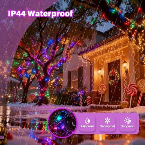AHAWILL String Lights for Christmas Decor,LED RGB Classroom Lights, Waterproof Fairy Lights Indoor for Christmas Decor,Dimmable,8 Modes,Valentine's Day Home Decorations (83ft) - Thumbnail 4