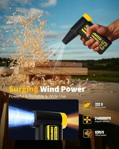 NEVERLAND Compressed Air Duster - 240000RPM Electric Duster, 8-Gear Rechargeable Air Blower, Replace Canned Air, Cordless Mini Turbo Fan Jet Blower for Computer, Keyboard, Home, Car Cleaning & Outdoor - Thumbnail 3