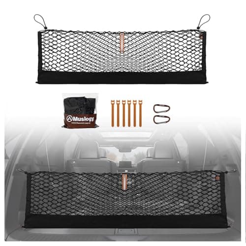 Muslogy Truck Bed Cargo Net Trunk Netting Compatible with Honda Pilot 2023-2026 | 2026+ Passport Accessories, Pickup Cargo Organizer SUV Sedan Storage Net w/Heavy Duty Carabiners - Image 1