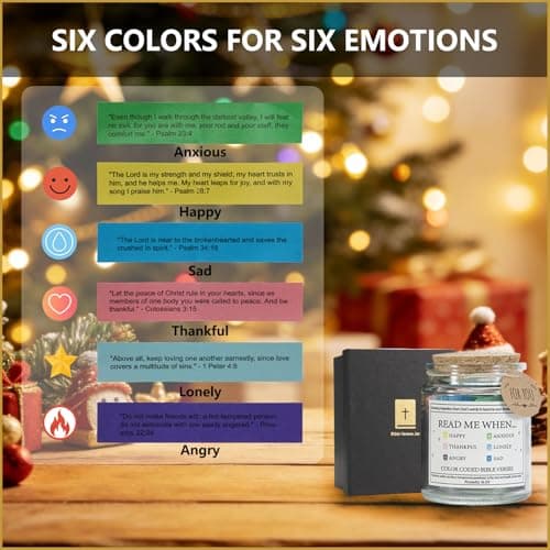 Read Me When Bible Verses Jar, 96 Color Coded Scripture Cards for Daily Encouragement, Motivational Prayer Jar, Christian Gifts for Women Men，Easter Basket Stuffers, Mother Day Birthday Gifts - Thumbnail 6